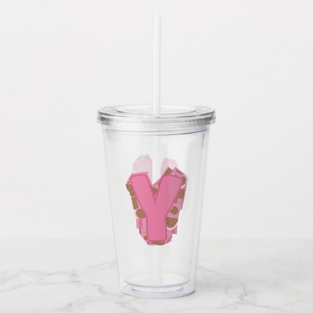 Kaffee Buchstabe Y: Monogramm Initiale  Acryltrinkbecher (Vorderseite)