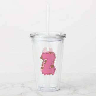 Kaffee Buchstabe Z: Monogramm Anfangsbuchstabe Acryltrinkbecher