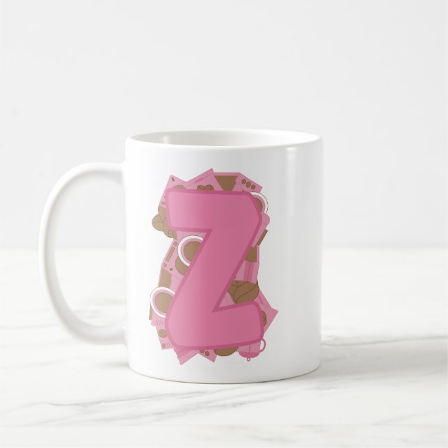 Kaffee Buchstabe Z: Monogramm Initiale  Kaffeetasse (Links)