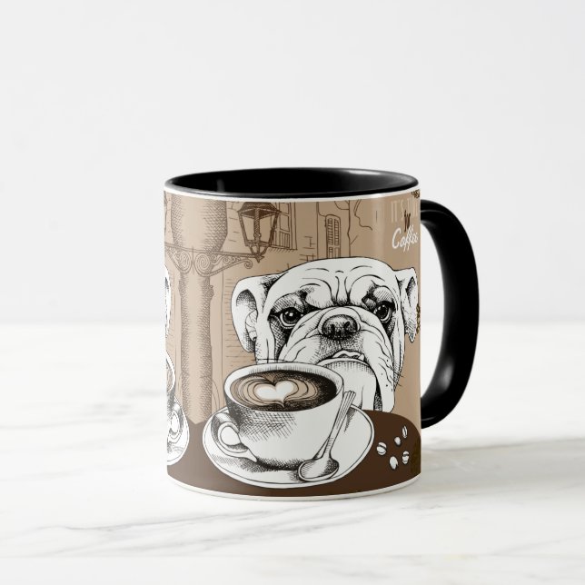 Kaffee Bulldog Tasse (VorderseiteRechts)