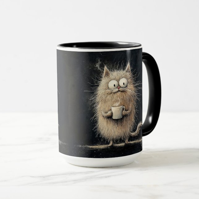 Kaffee Buzz Katze Tasse (VorderseiteRechts)