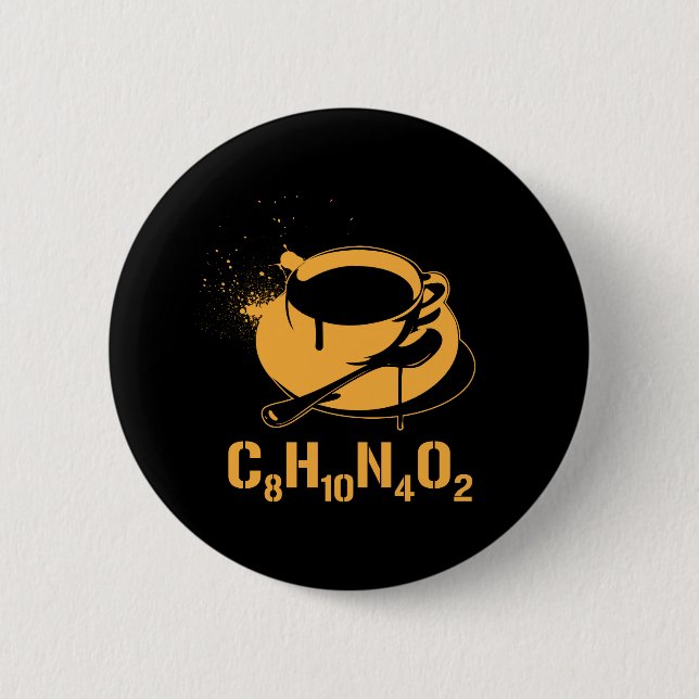 Kaffee C8H10N4O2 Button (Vorderseite)
