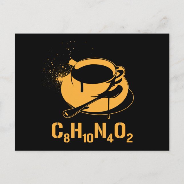 Kaffee C8H10N4O2 Postkarte (Vorderseite)
