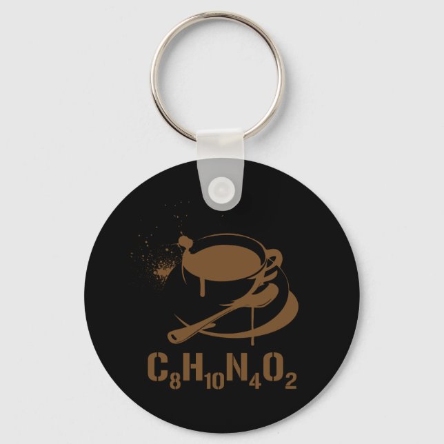 Kaffee C8H10N4O2 Schlüsselanhänger (Vorderseite)