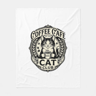 Kaffee Café Katze Lustige Katze Grafik - Kaffee Ca Fleecedecke