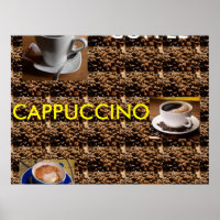 KAFFEE CAPPUCCINO LATTE POSTER MENÜ