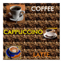 KAFFEE CAPPUCCINO LATTE POSTER MENÜ