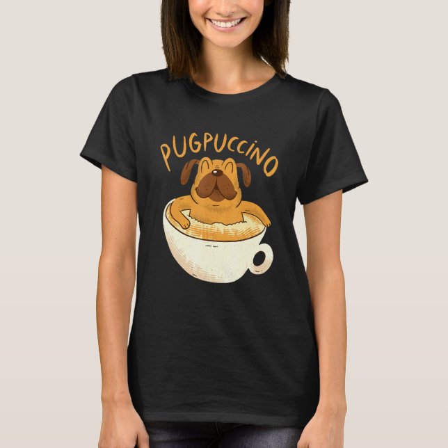 Kaffee Cappuccino Mops T-Shirt (Vorderseite)