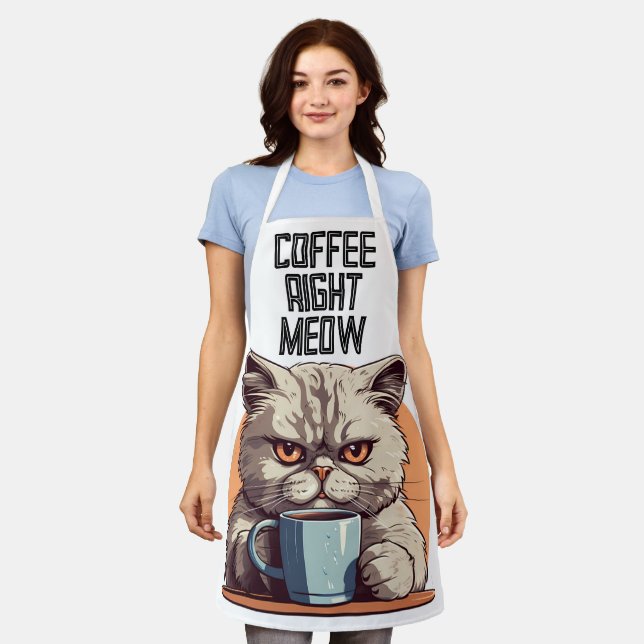 KAFFEE CAT-FUNNY KÜCHE SCHÜRZE (Getragen)