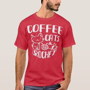 Kaffee Cats Amber Crochet Black Animal Coffein Esp T-Shirt