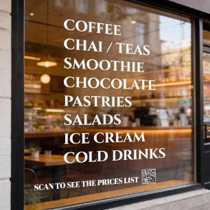 Kaffee Chai Tee Salate Bäckerei Menü Fenster Auf Fensteraufkleber
