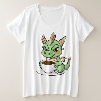 Kaffee, Chaos und Drachenpower Große Größe T-Shirt