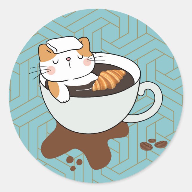 Kaffee Chat Wellness-Center Runder Aufkleber (Vorderseite)