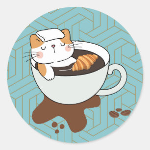 Kaffee Chat Wellness-Center Runder Aufkleber