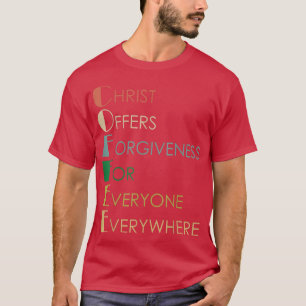 Kaffee Christus bietet jedem Verzeihung. T-Shirt