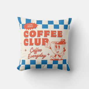 Kaffee Club Cushion - Lächelndes Cartoon Tasse Kis Kissen