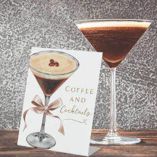 Kaffee & Cocktails Espresso Martini Brautparty Sockelschild