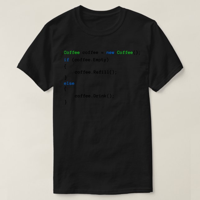 Kaffee-Code T-Shirt (Design vorne)