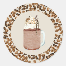 Kaffee Cold Break Kaffeebohnen Mason Jar Klasse Runder Aufkleber