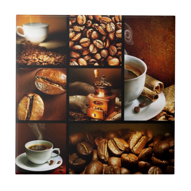 Kaffee-Collage 2 Fliese (Vorderseite)