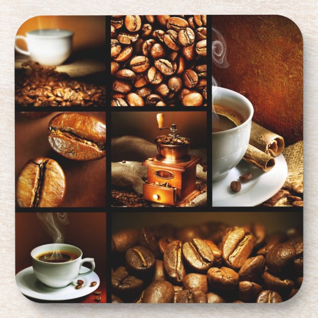 Kaffee-Collage 2 Getränkeuntersetzer (Vorderseite)