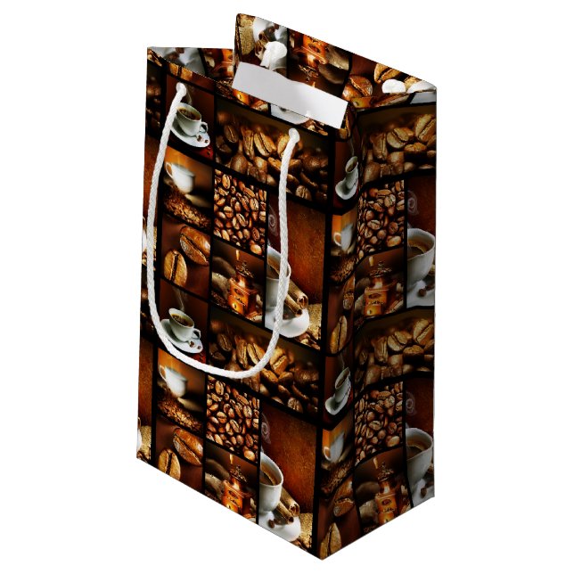 Kaffee-Collage 2 Kleine Geschenktüte (Rückseite Schrägansicht)