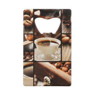 Kaffee-Collage Geldkarten Flaschenöffner