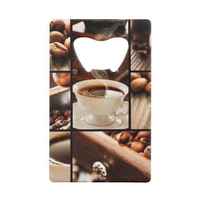 Kaffee-Collage Geldkarten Flaschenöffner (Vorderseite)