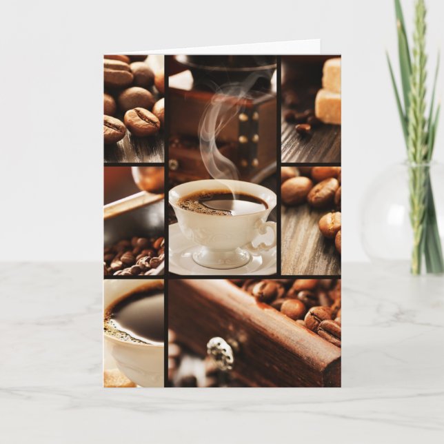 Kaffee-Collage Karte (Vorderseite)