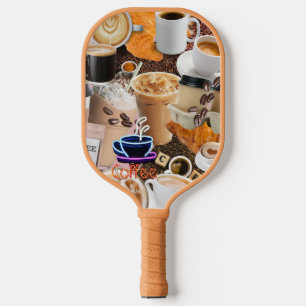 Kaffee-Collage Pickleball-Paddel Pickleball Schläger