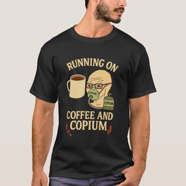 Kaffee & Copium Crypto Degen Shirt (Vorderseite)