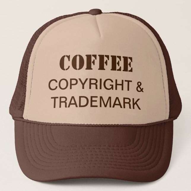 Kaffee, Copyright und Markenhinweis Truckerkappe (Vorderseite)