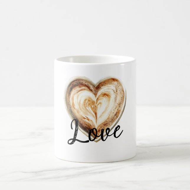Kaffee Creme Herz Kaffeetasse (Mittel)
