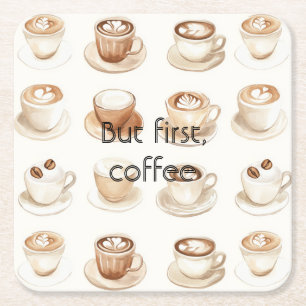 Kaffee Creme Tassen Rechteckiger Pappuntersetzer