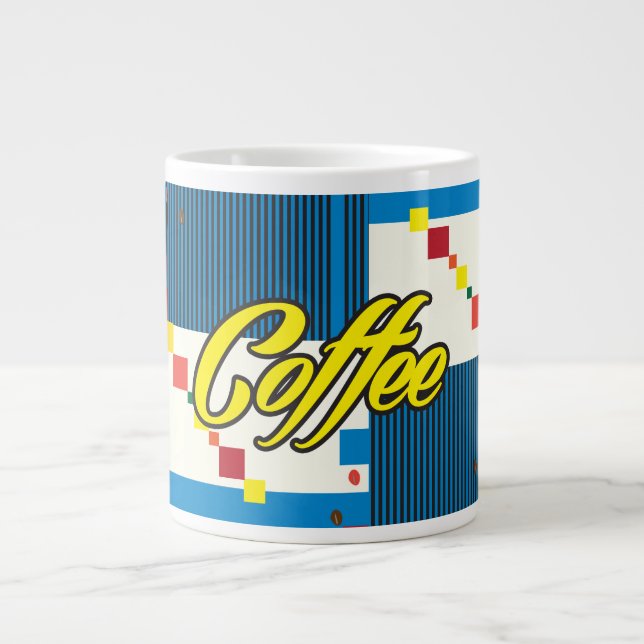 Kaffee Cup abstrakte Modefrau POP-ART Stil Jumbo-Tasse (Vorderseite)