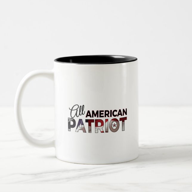 Kaffee-Cup: Alle amerikanischen Patriot Zweifarbige Tasse (Links)