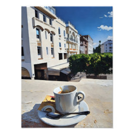 Kaffee-Cup auf dem Balkon Fotodruck