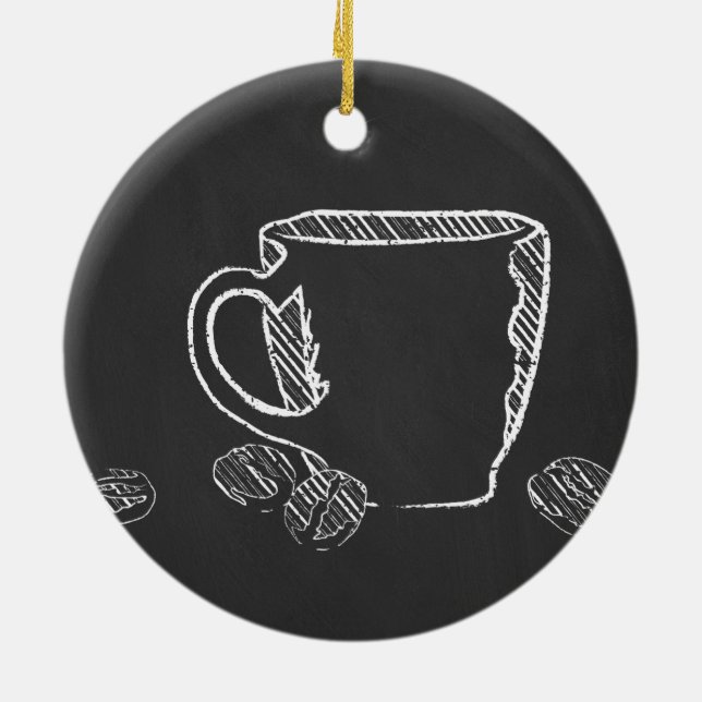 KAFFEE CUP CHALK KERAMIK ORNAMENT (Hinten)