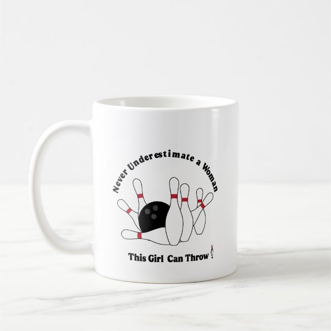 Kaffee-Cup Dieses Mädchen kann werfen - Bowling-Bu Kaffeetasse (Links)