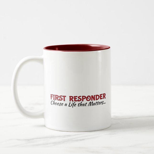 Kaffee-Cup: Erste Responder Zweifarbige Tasse (Links)