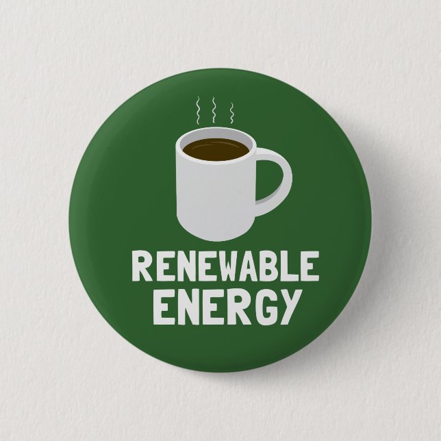 Kaffee-Cup für erneuerbare Energien Button (Vorderseite)