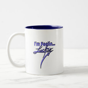 Kaffee-Cup: Ich bin Feelin' Lucky Zweifarbige Tasse