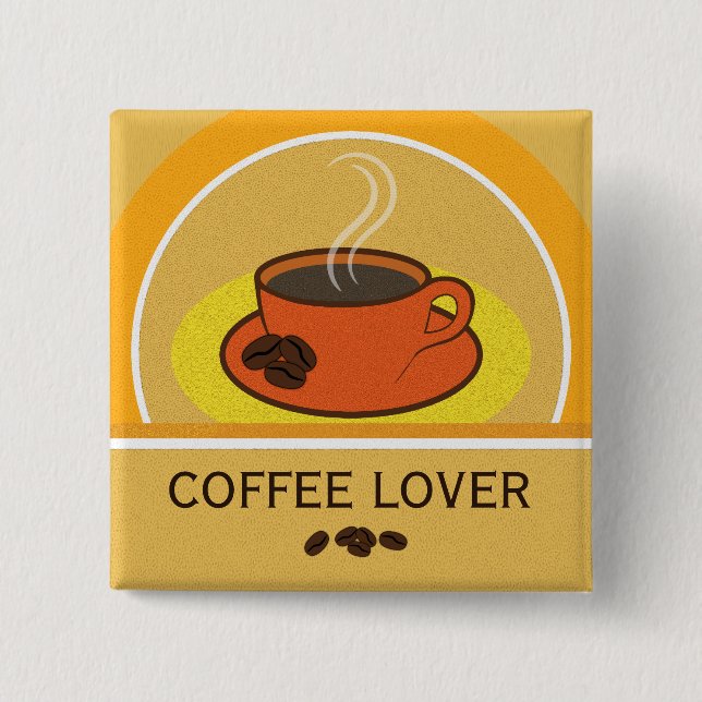 Kaffee-Cup Kaffee Lover Kaffeebohnen Platz Knopf Button (Vorderseite)