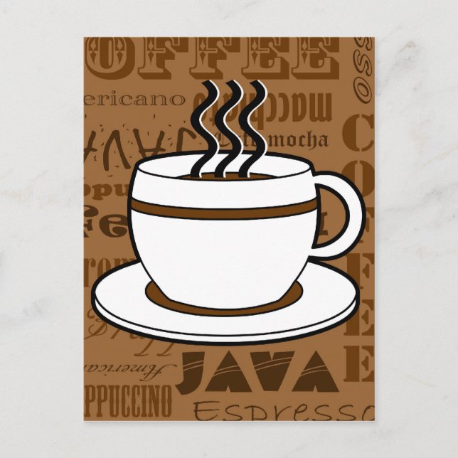 Kaffee-Cup - Kaffeeausdrücke - braun Postkarte (Vorderseite)