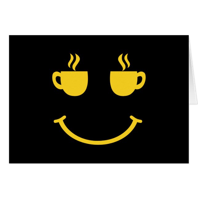 Kaffee Cup Lächeln Grußkarte (Vorderseite (Horizontal))