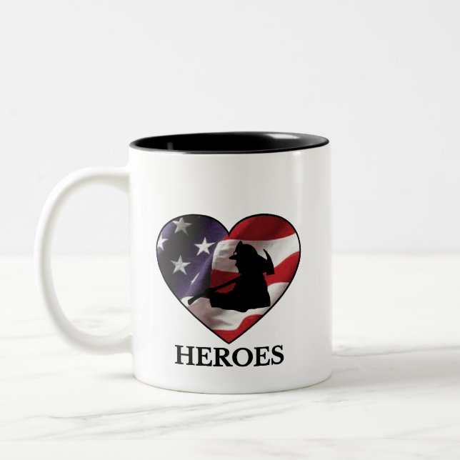 Kaffee-Cup: "Liebe Fireman" Zweifarbige Tasse (Links)