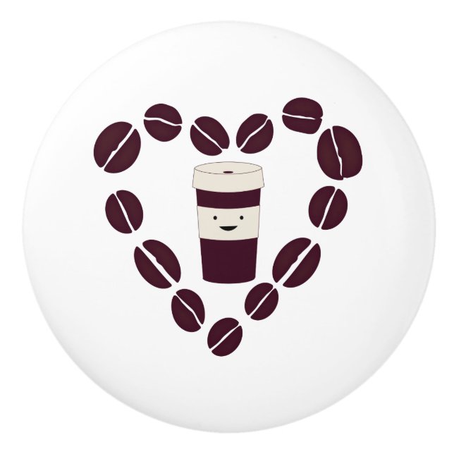Kaffee-Cup-Liebe Keramikknauf (Vorderseite)
