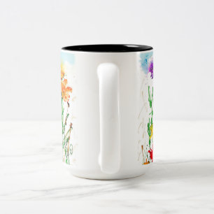 Kaffee Cup Lovitude "Highwood Wildblumen" Zweifarbige Tasse