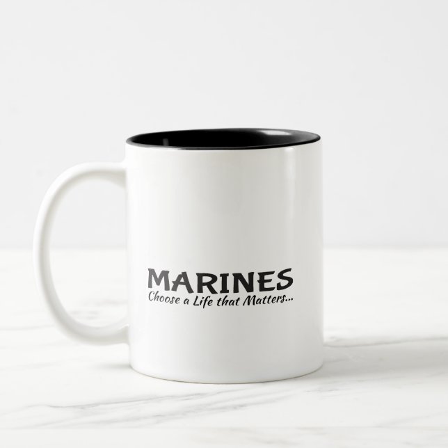 Kaffee-Cup: Marines Zweifarbige Tasse (Links)