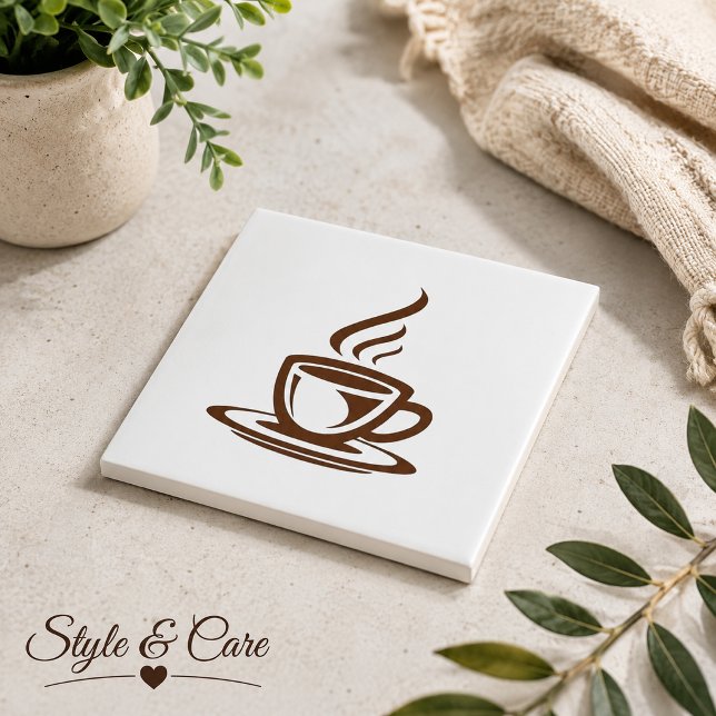 Kaffee Cup Mark Design Tile für Küche oder Wand Fliese (Coffee Cup Mark Design Tile for Kitchen or Wall)